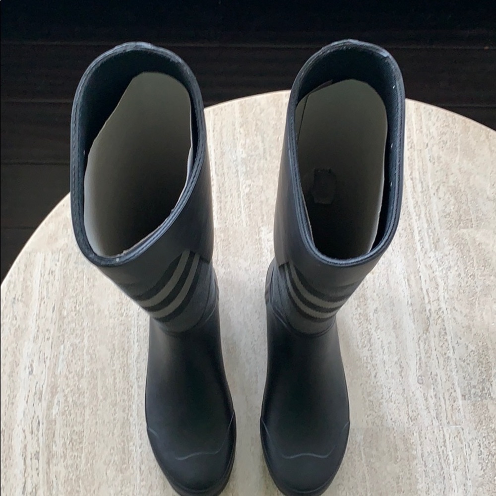 Burberry Check Panel Rain Boots Charcoal - Picture 4 of 12